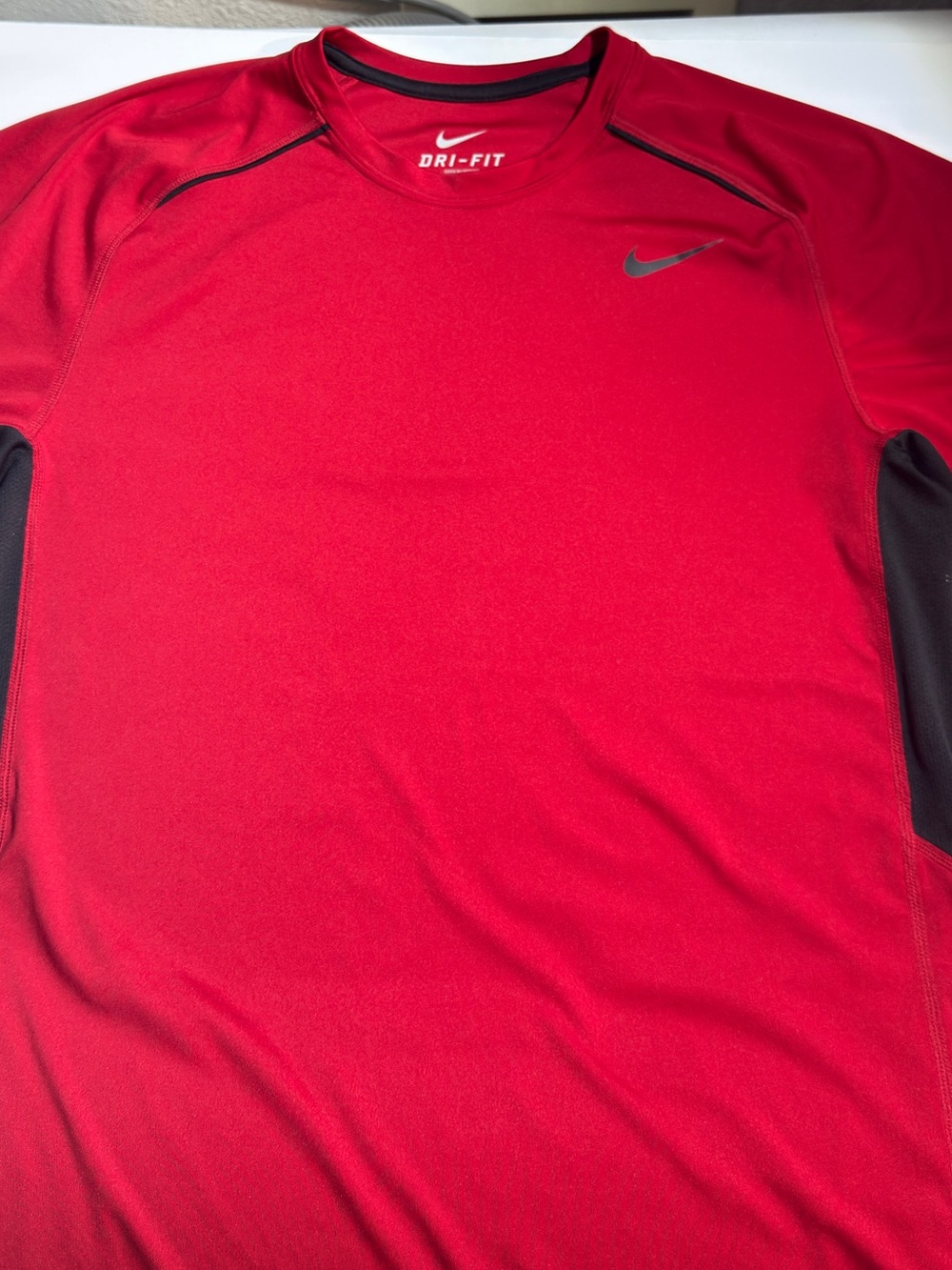 Nike Red and Black Dri-FIT Performance Long-Sleeve Top